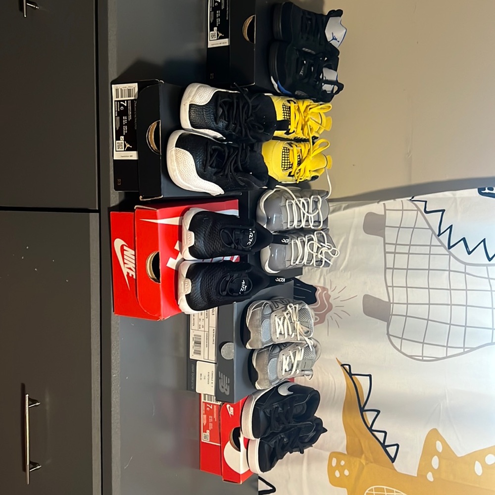 Toddler size 7 Jordan's Nike and New Balance
